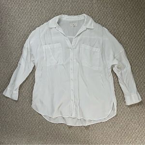 Loft Lou & Grey White Lightweight Button Down Collar Shirt